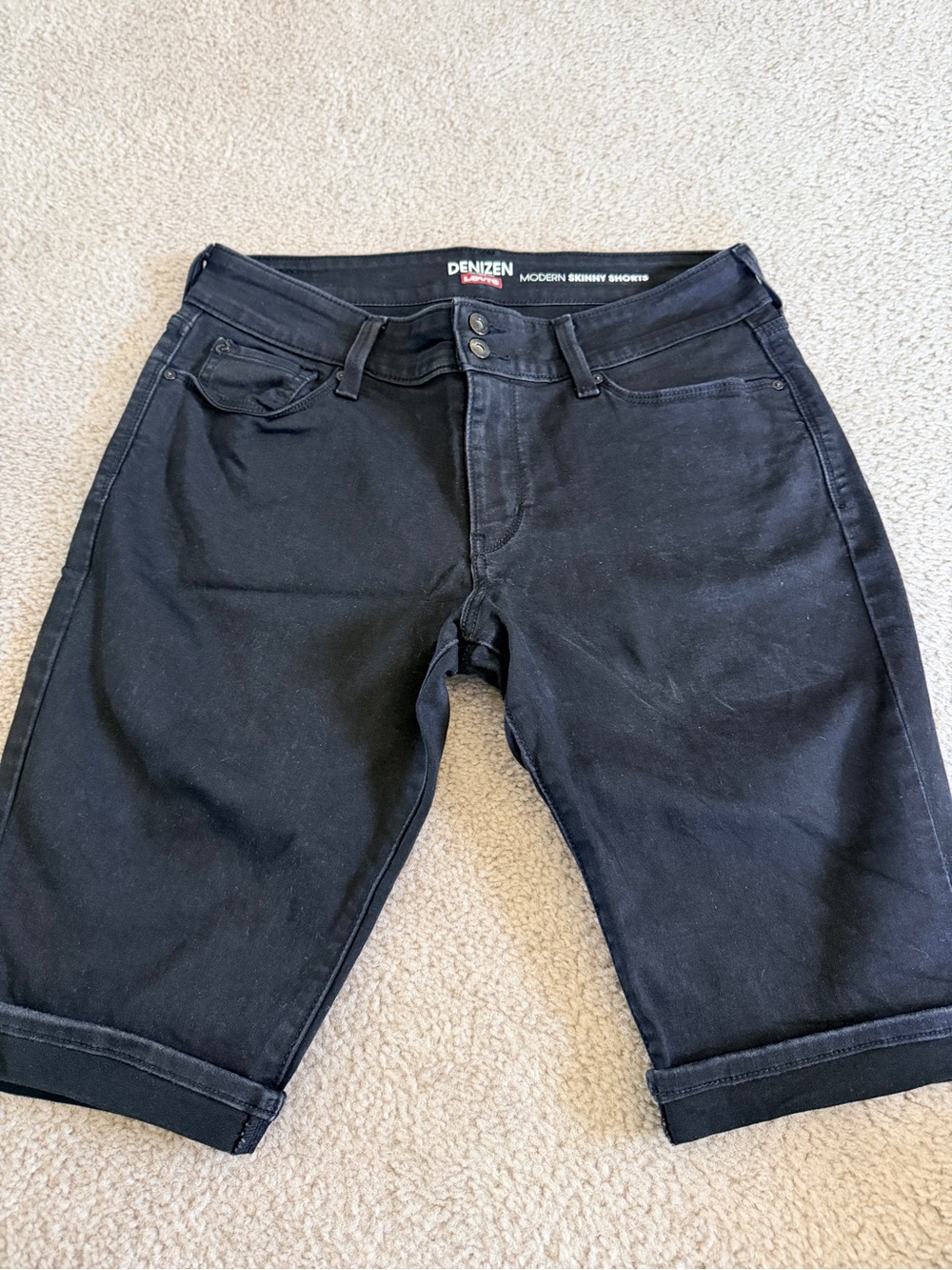 Levi's Black Women's Bermuda Shorts with Rolled Hem
